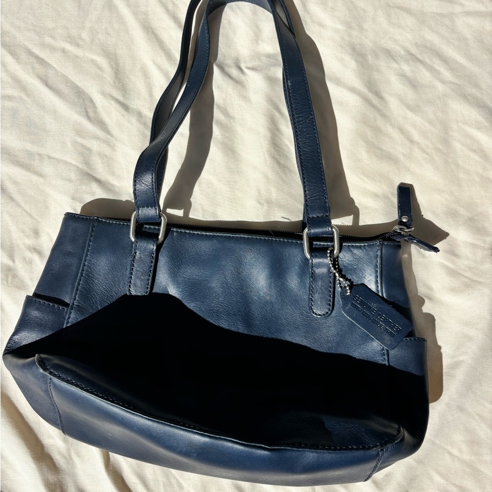 Navy Blue Real Italian Leather bag